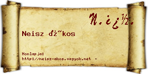 Neisz Ákos névjegykártya